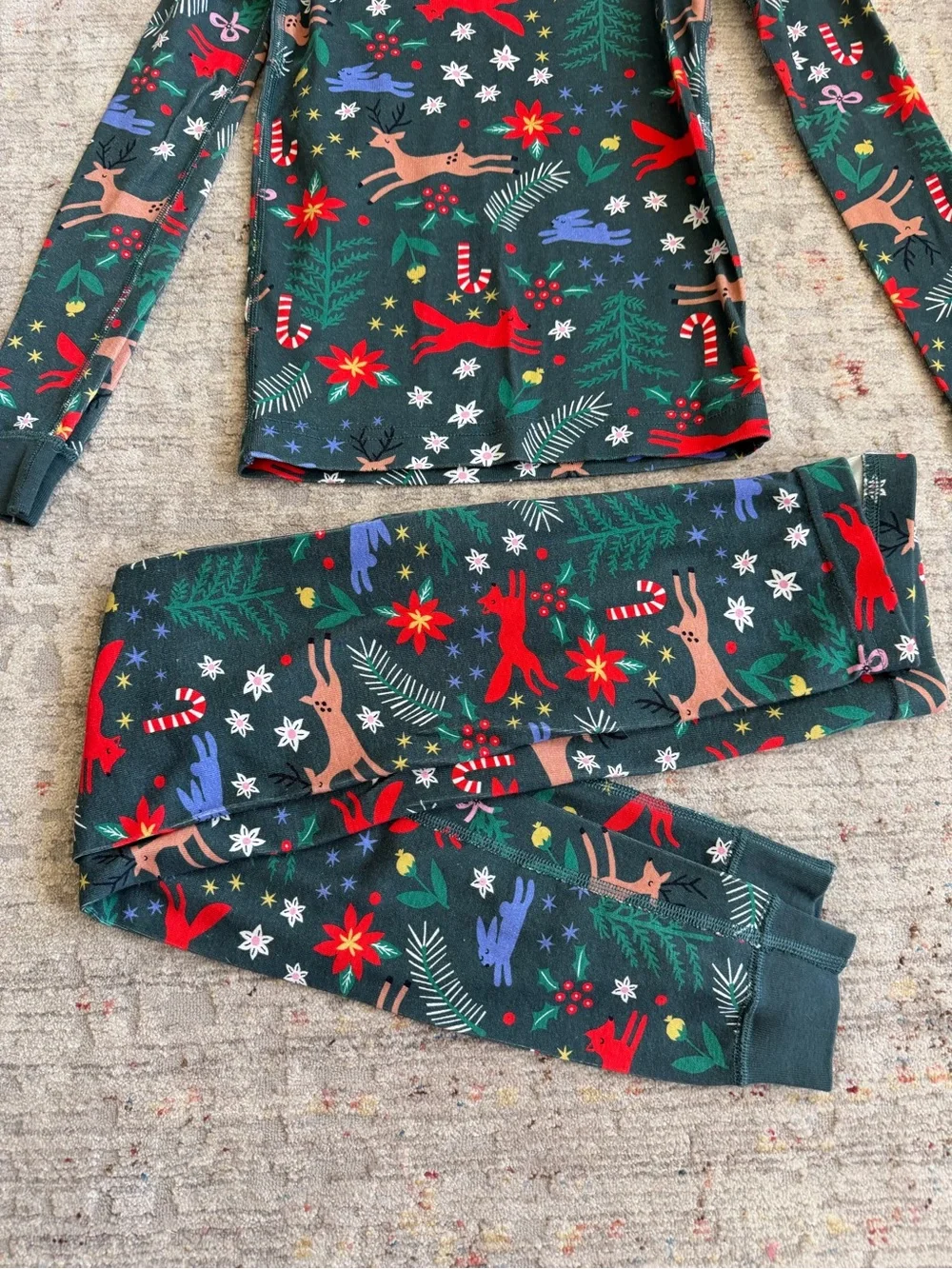Hanna Andersson Christmas Pajama Set Size 8 Holiday Animals Reindeer